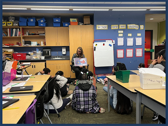 Rep. Scholten reads to students at Burton Elementary