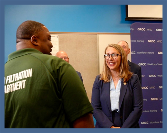Congresswoman Scholten with Derrick Johnson