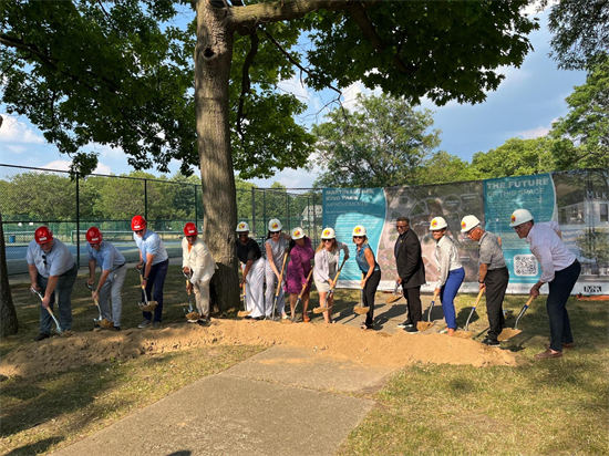 Congresswoman Scholten at the site of the new MLK, Jr. Park Lodge