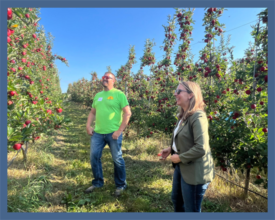 Congresswoman Scholten at Schweitzer Orchard