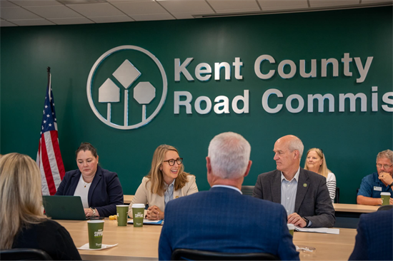 Congresswoman Scholten and Congressman Larsen at Kent County Road Commission