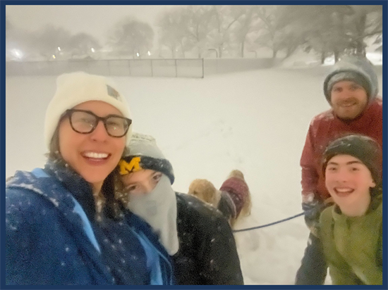 Rep. Scholten and Family Night Sledding