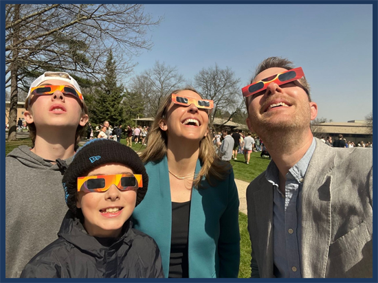 Rep. Scholten and family view the Eclipse