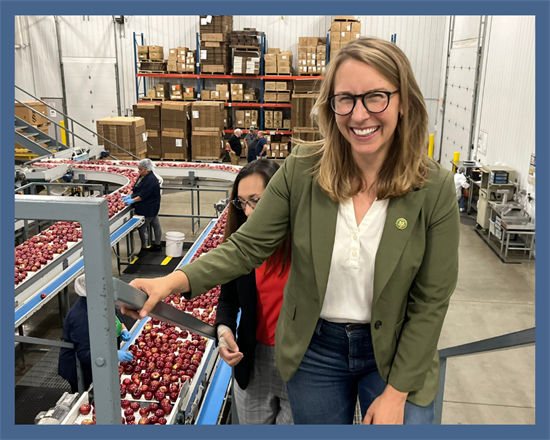Congresswoman Scholten at Schweitzer Orchard